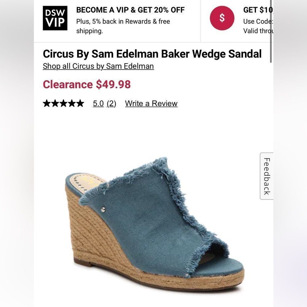Sam Edelman Circus Baker Wedge Sandal Size 9.5 - Picture 2 of 13